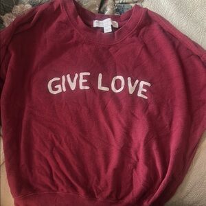 Red 'Give Love' Sweatshirt